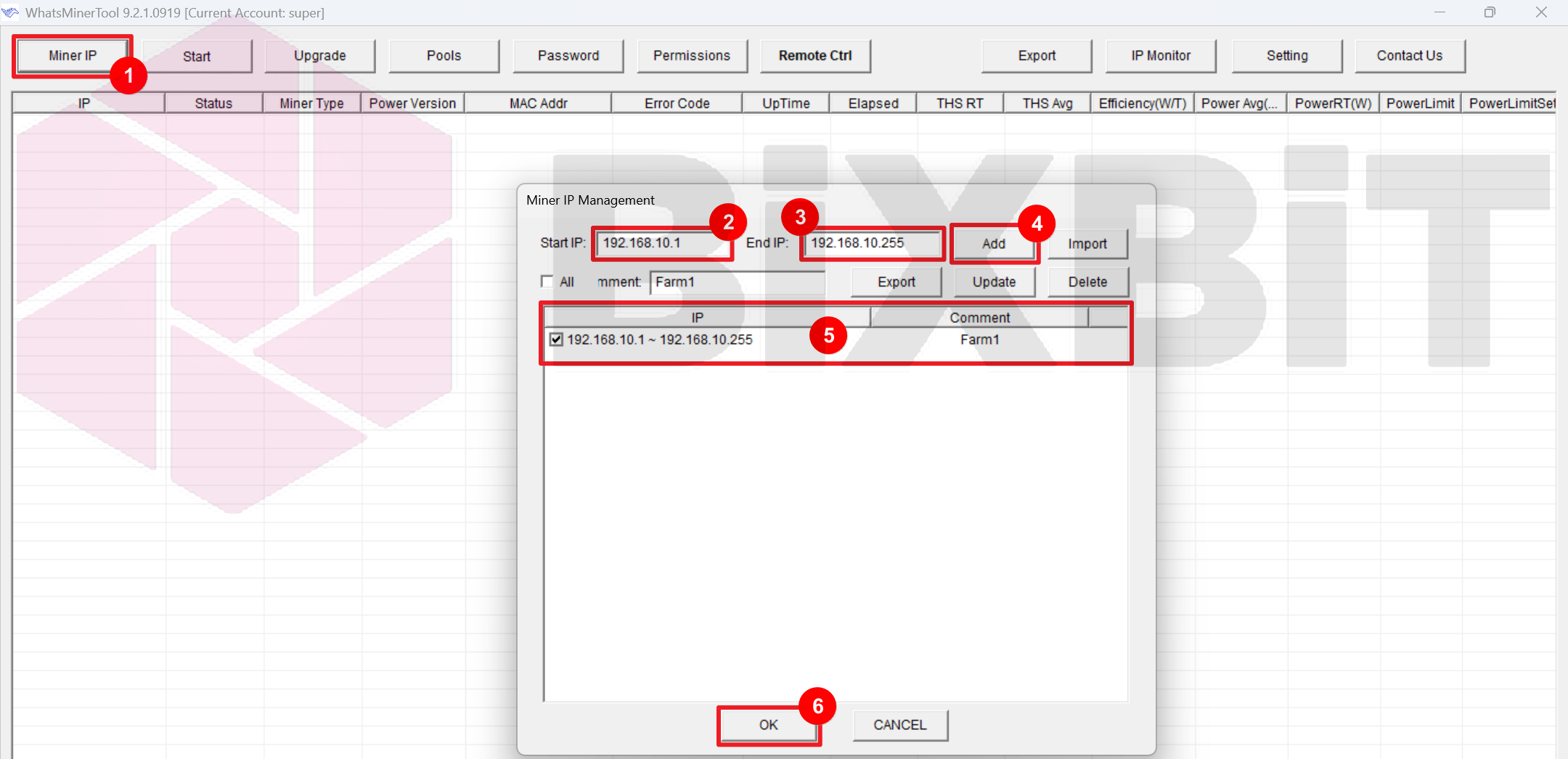 WhatsMinerTool Miner IP Management