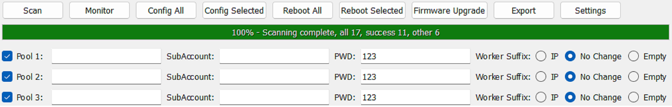BTC Tools after the scan